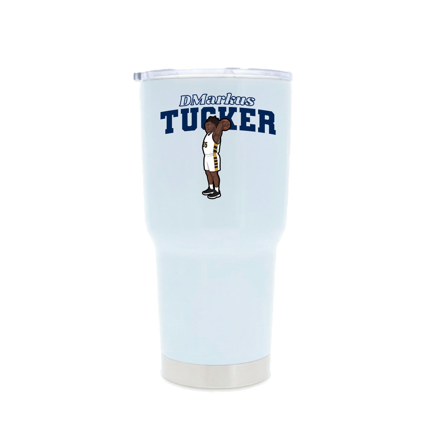 30oz Stainless Steel Tumbler — Name Arch in White
