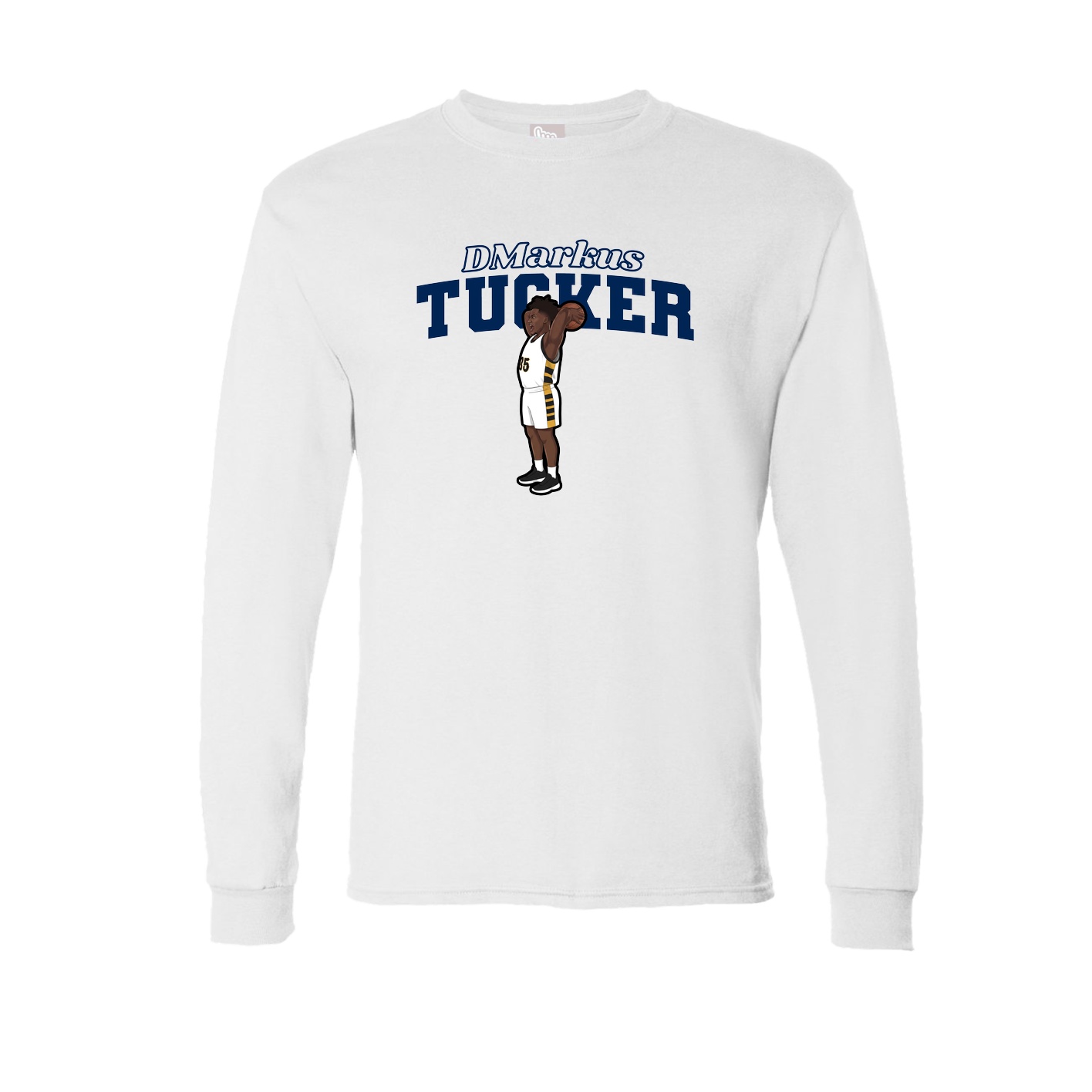 Long Sleeve Tee — Name Arch in White