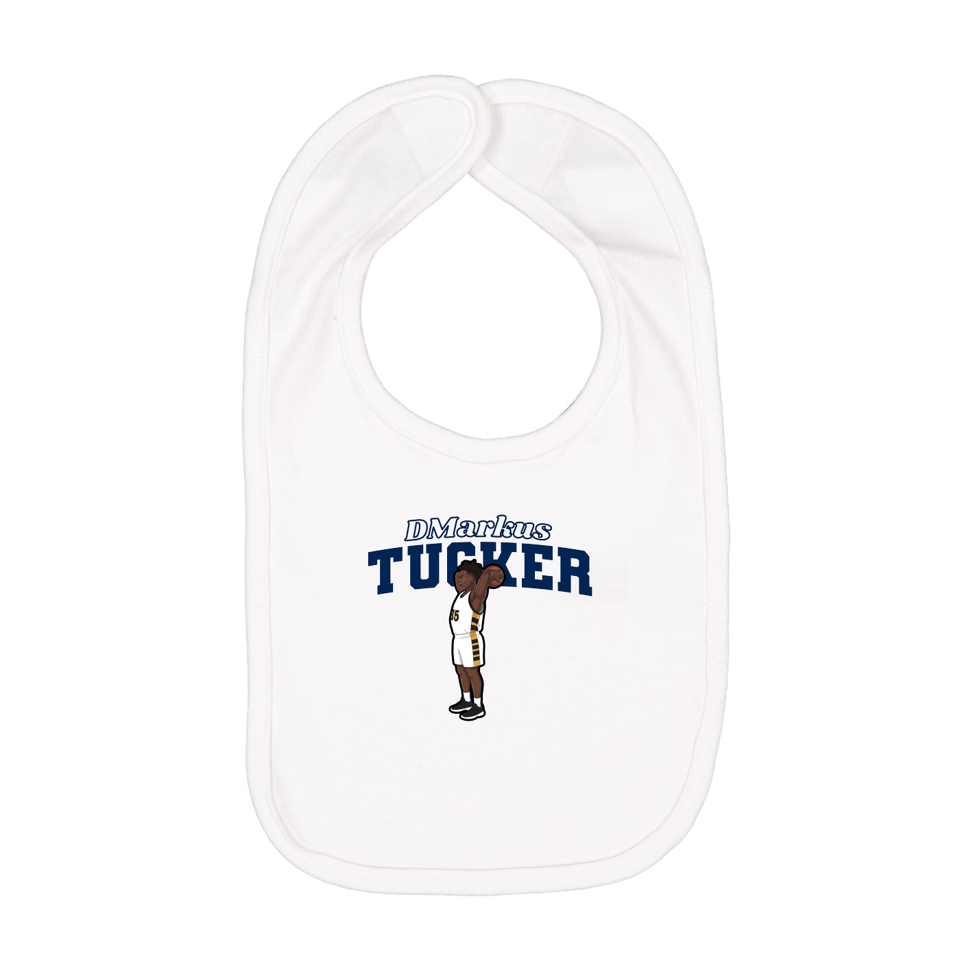 Infant Bib — Name Arch in White