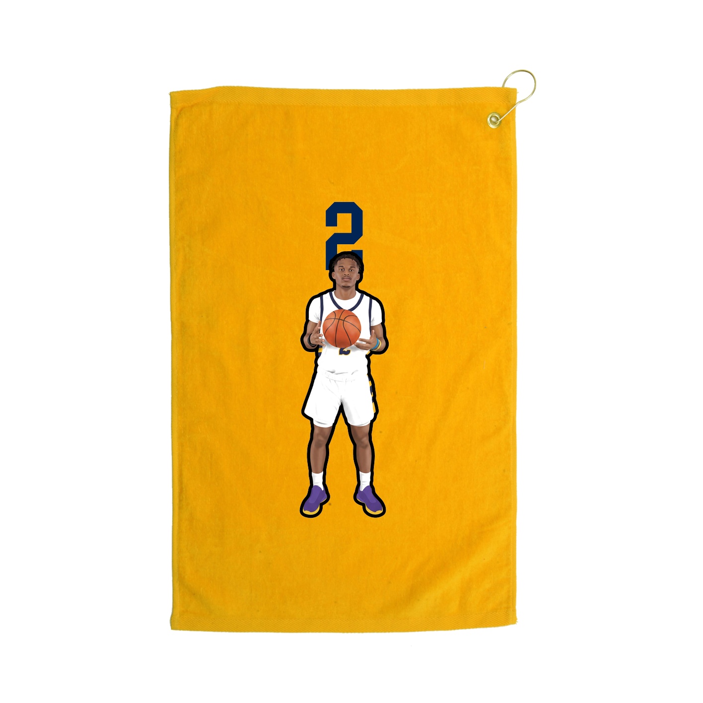 Golf Towel — Number Top in Gold