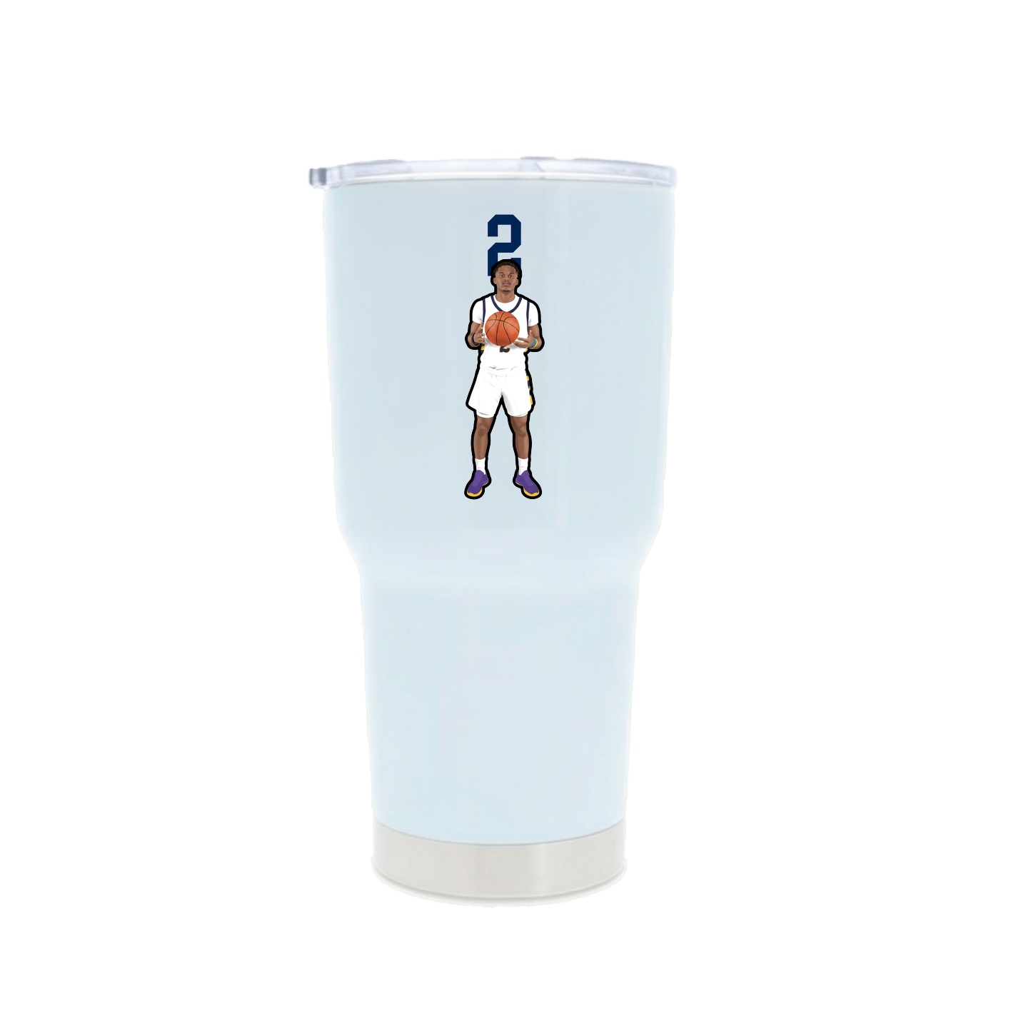 30oz Stainless Steel Tumbler — Number Top in White
