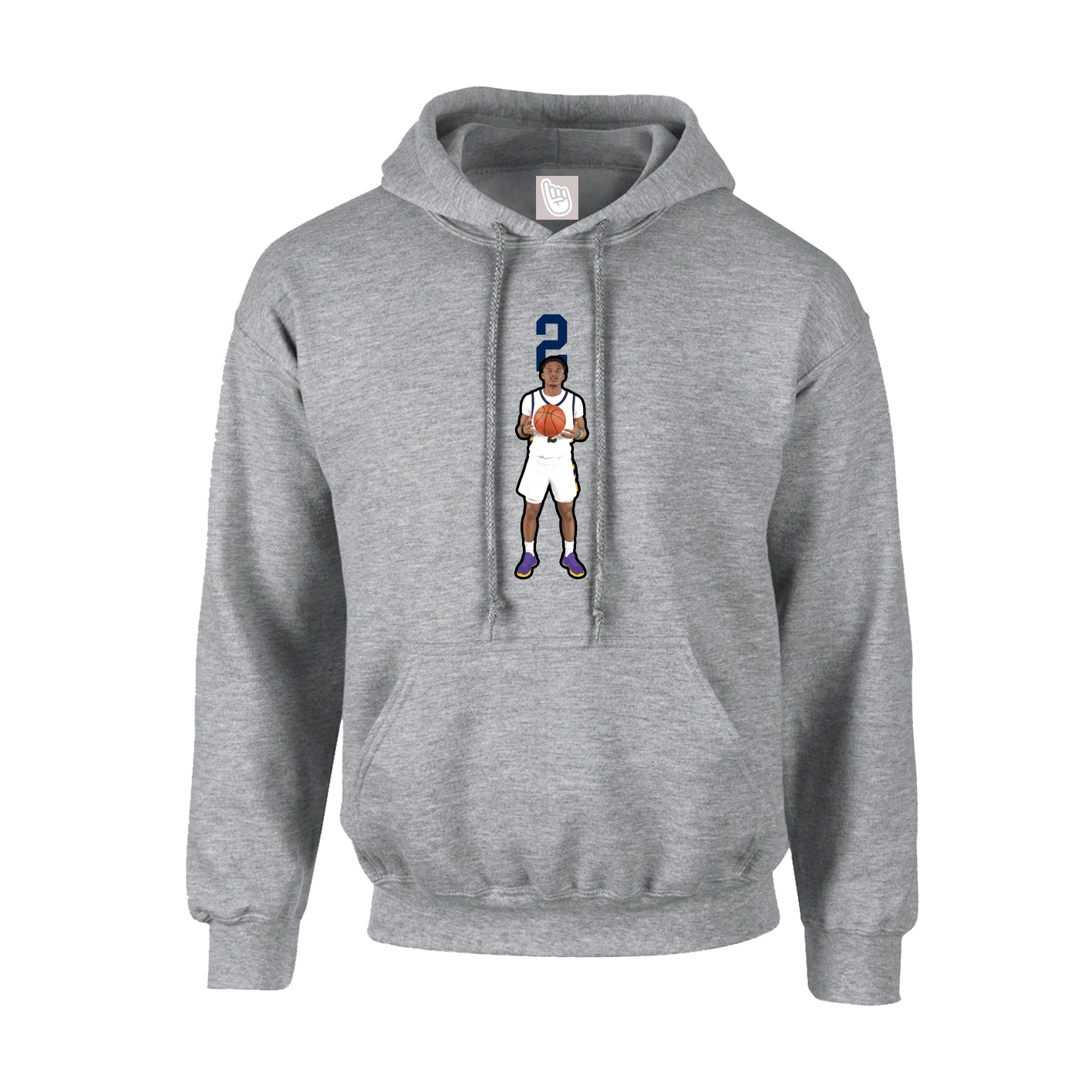 Hoodie — Number Top in Grey