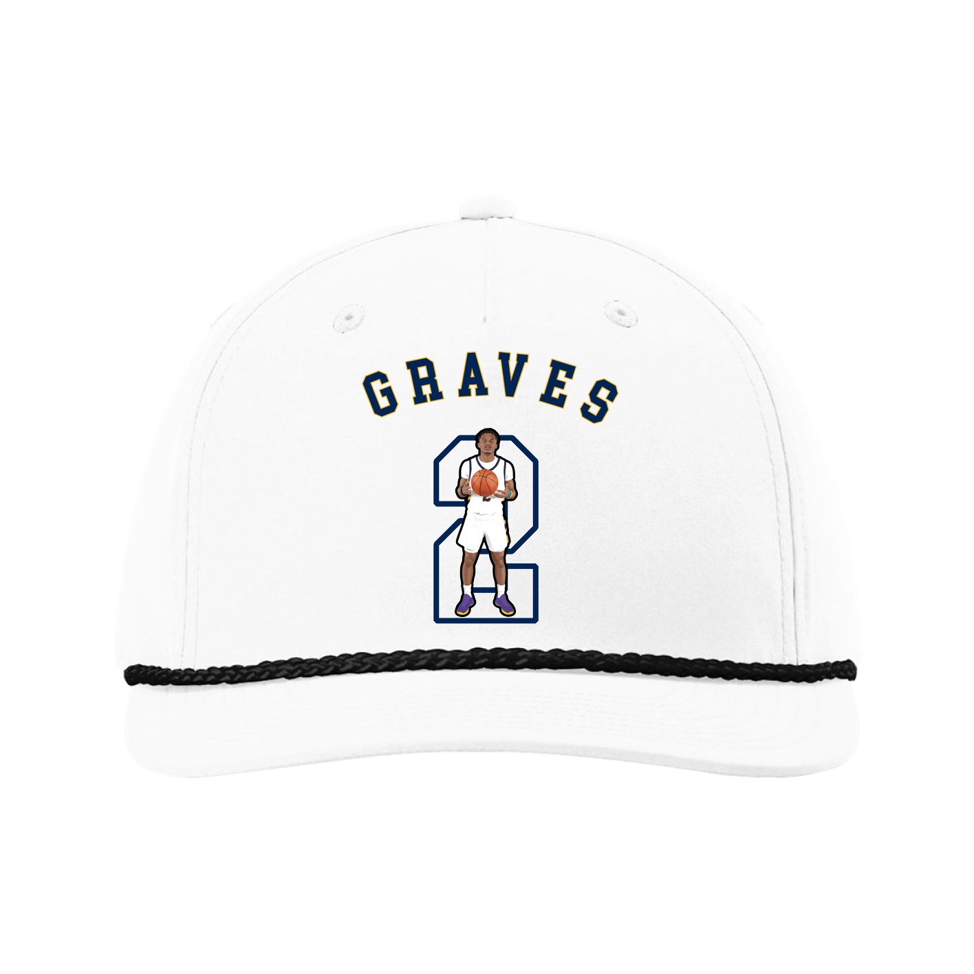 Five-Panel Classic Rope Cap — Shirsey Arch in White