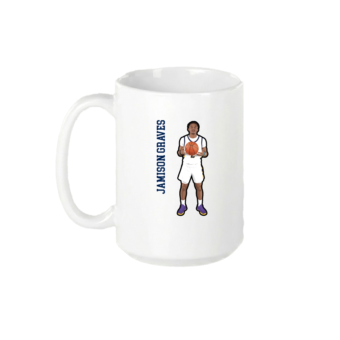 15oz Coffee Mug — Name Vertical in White