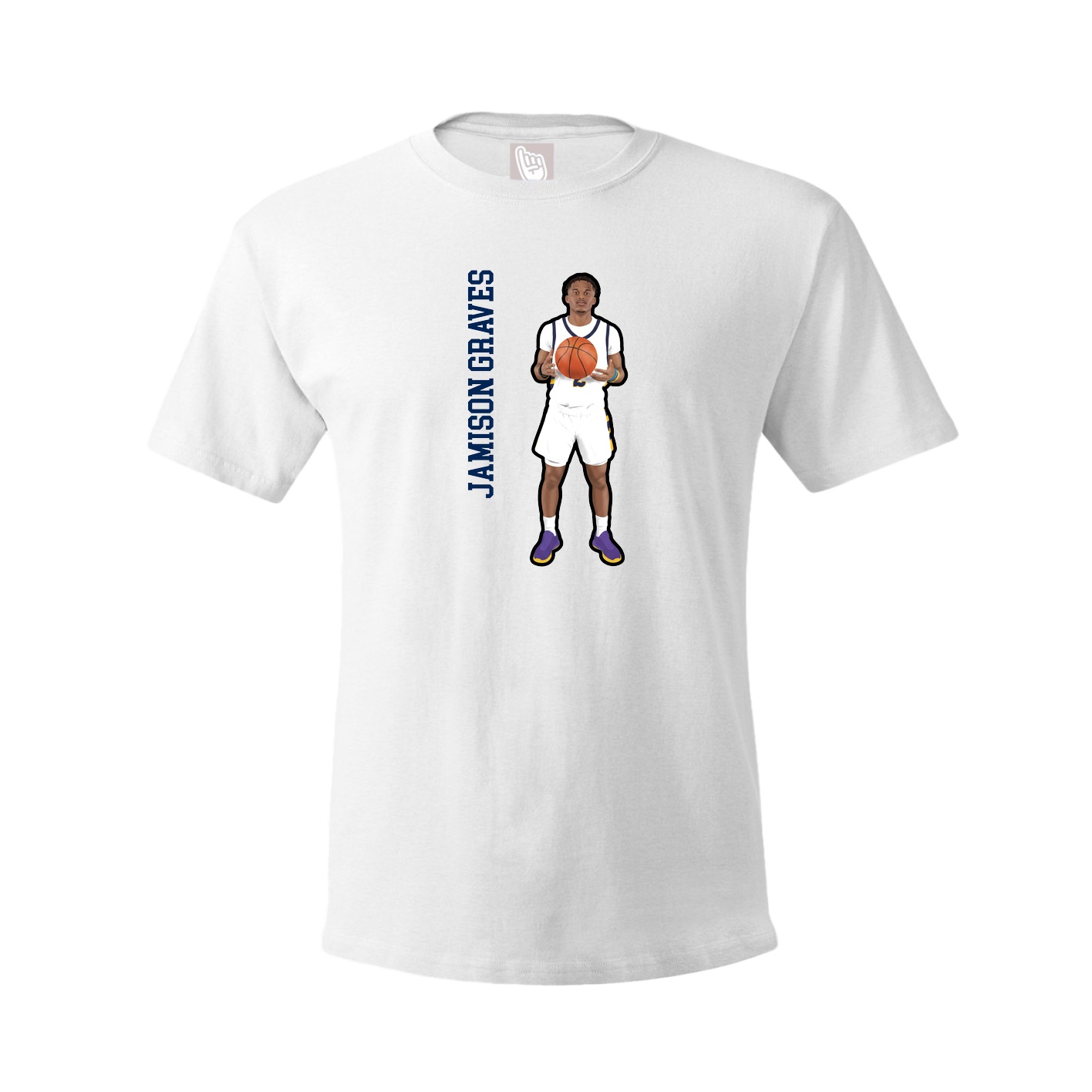 Tee — Name Vertical in White