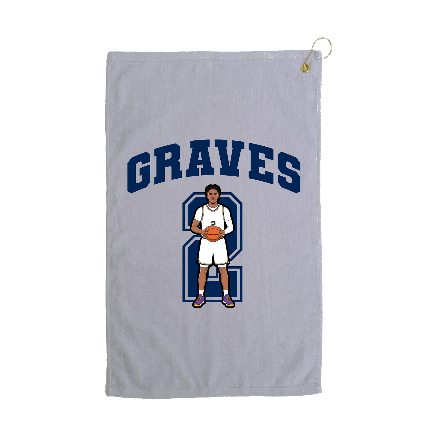 Golf Towel — Number in Grey