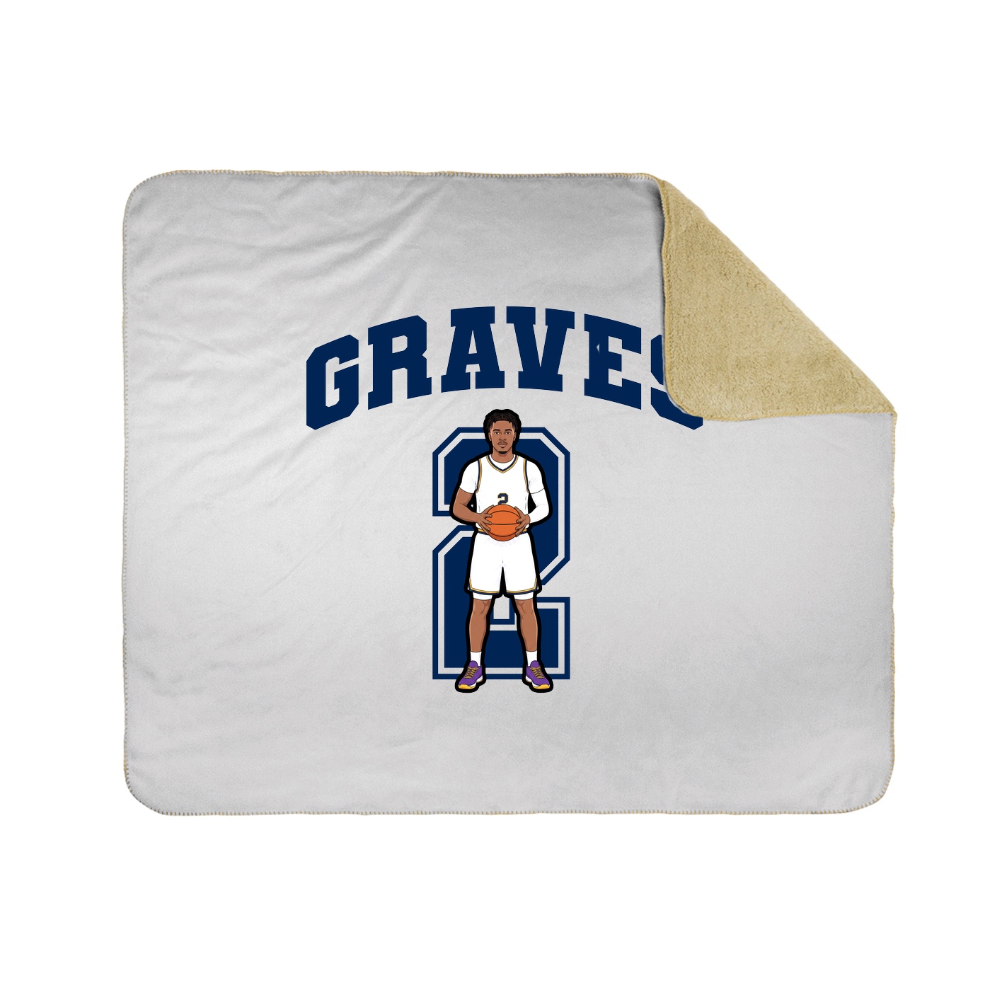 Throw Blanket — Number in White
