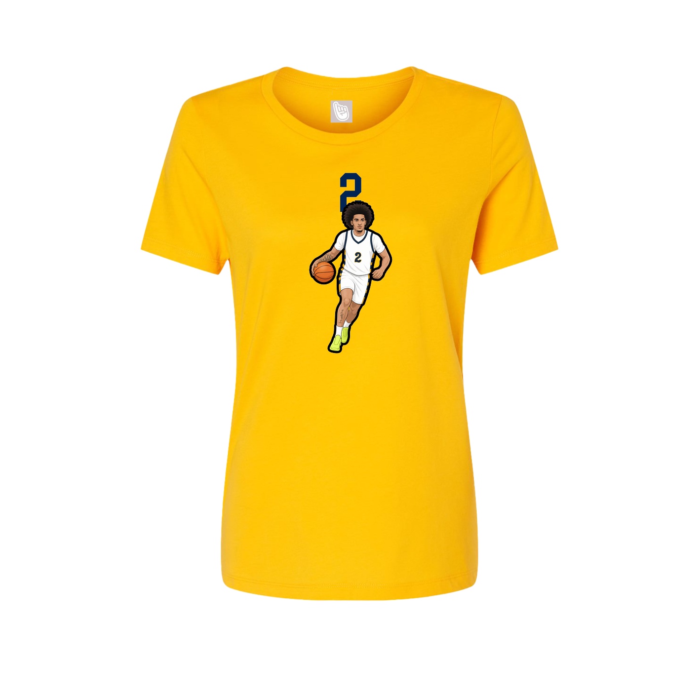 Fitted Women's Tee — Number Top in Gold