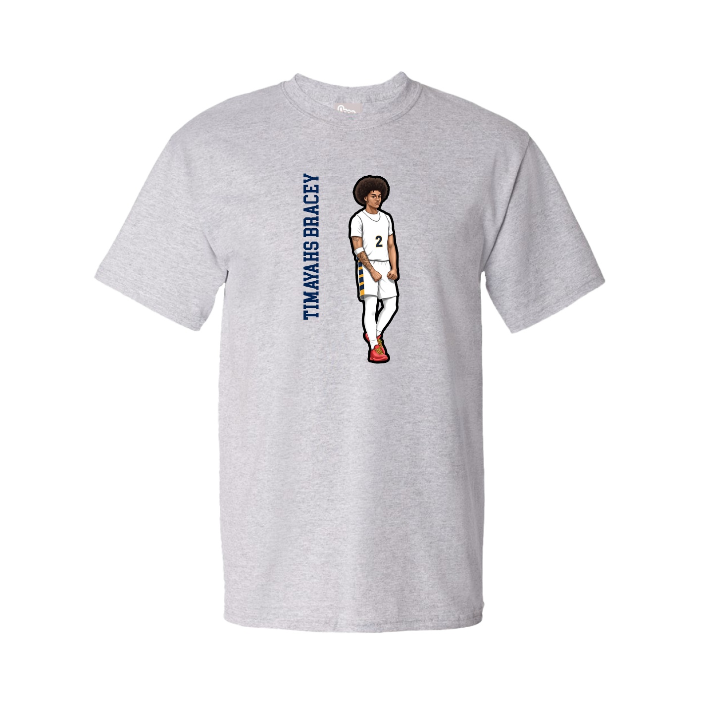 Youth Tee — Name Vertical in Grey