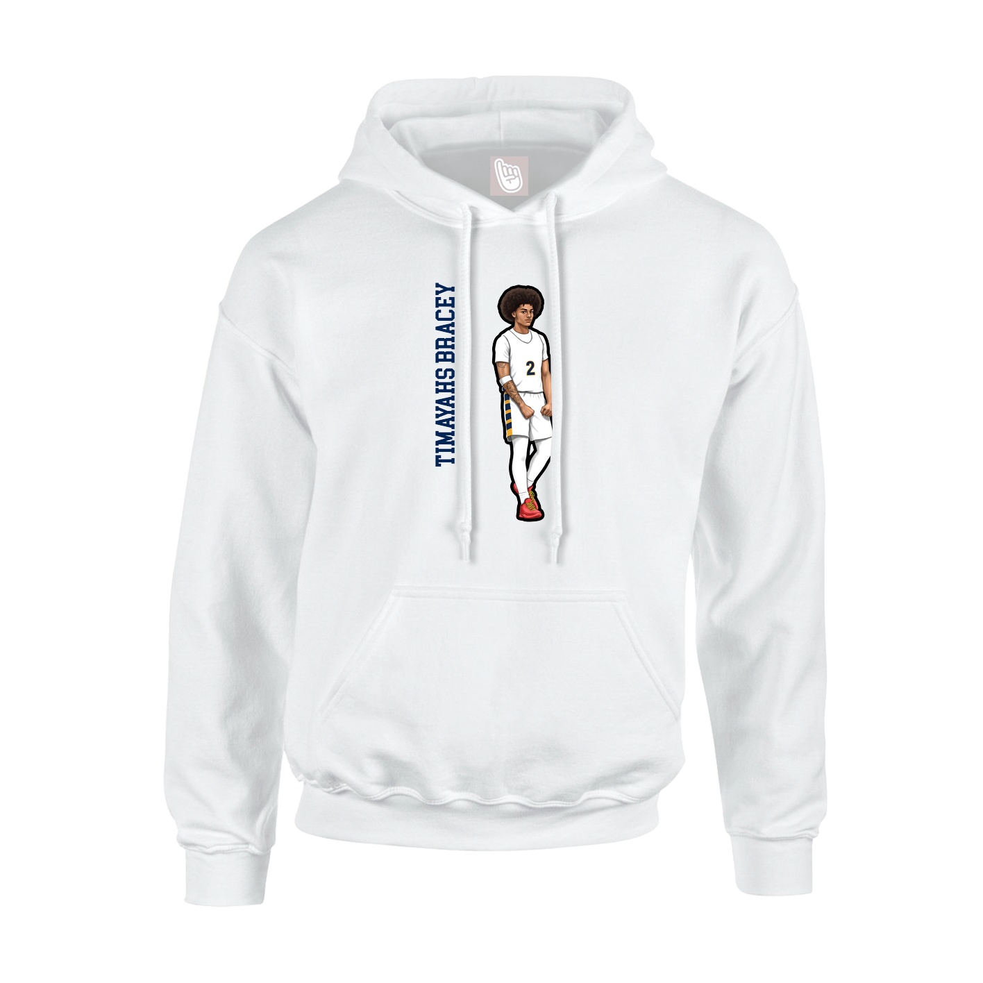 Hoodie — Name Vertical in White