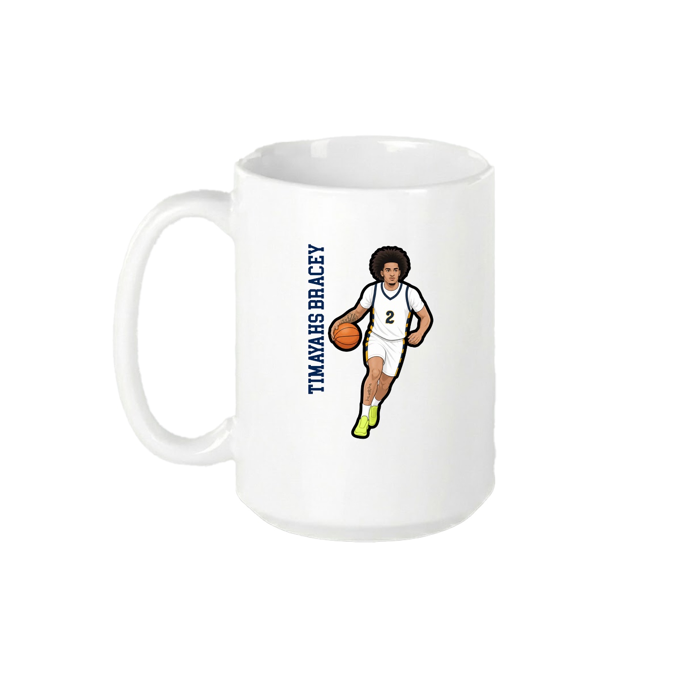 15oz Coffee Mug — Name Vertical in White