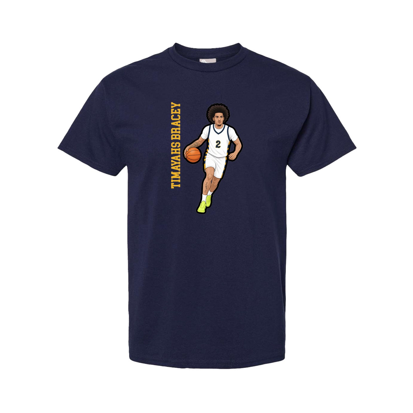 Youth Tee — Name Vertical in Navy