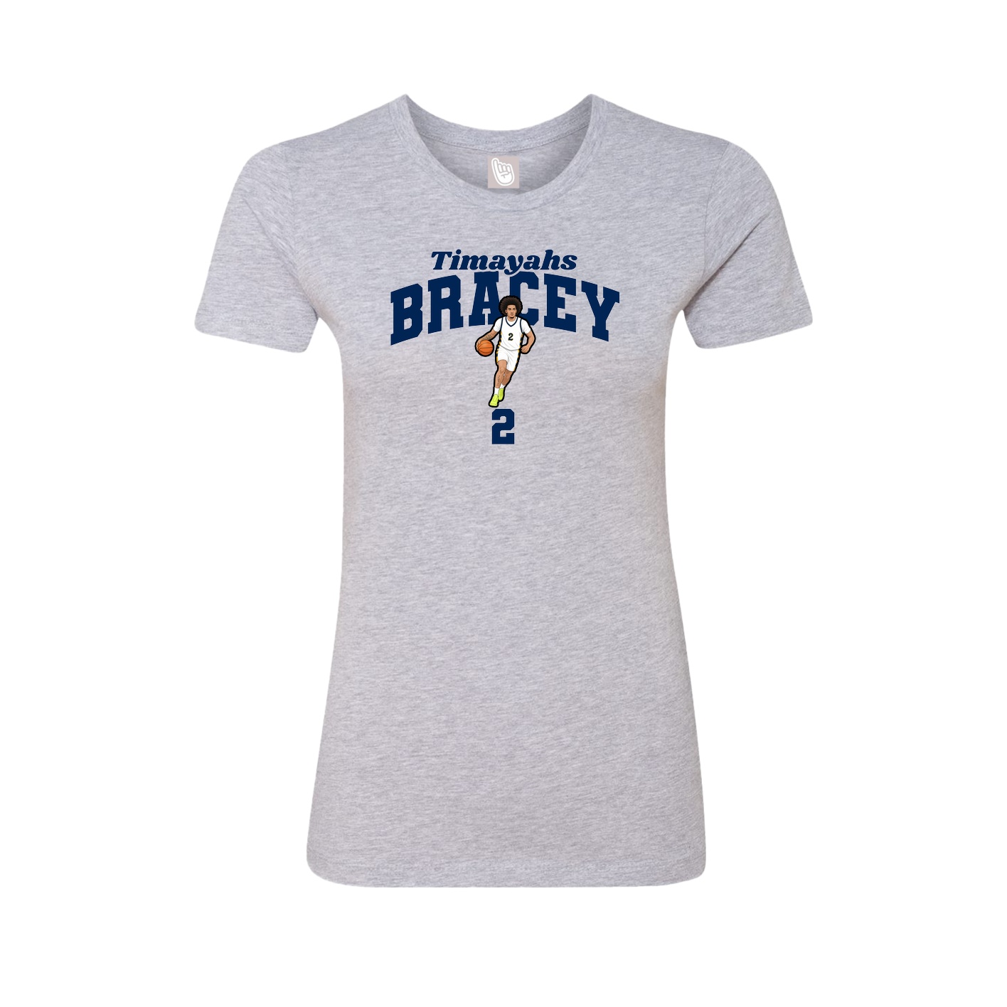 Fitted Women's Tee — Signature Arch in Grey