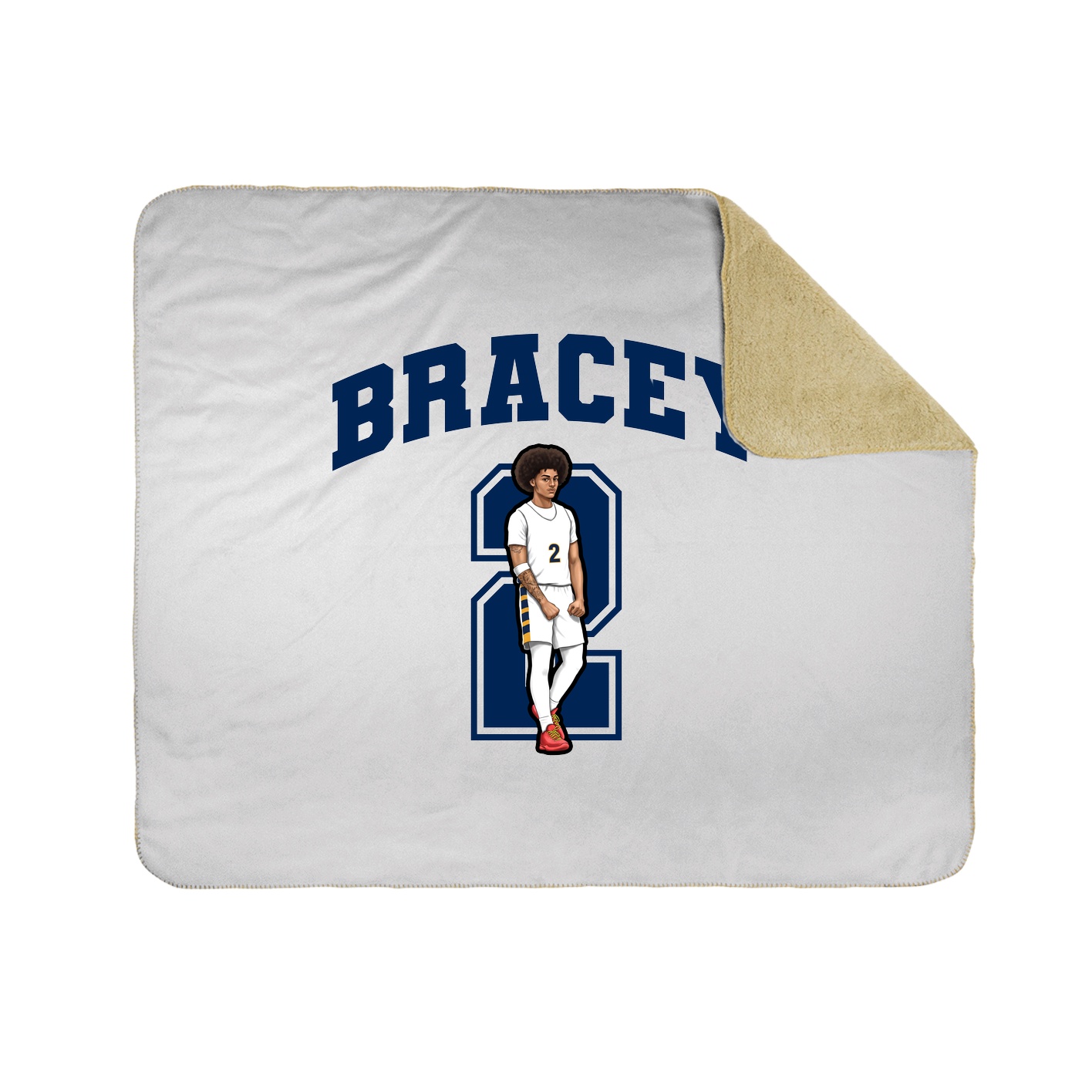 Throw Blanket — Number in White
