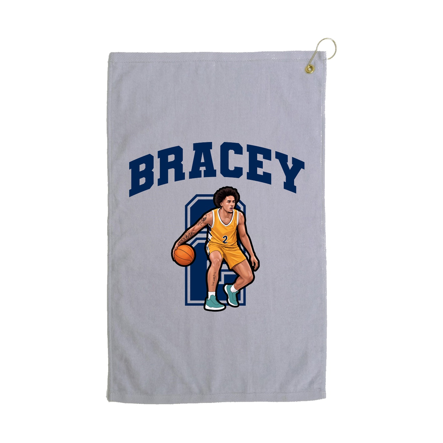 Golf Towel — Number in Grey