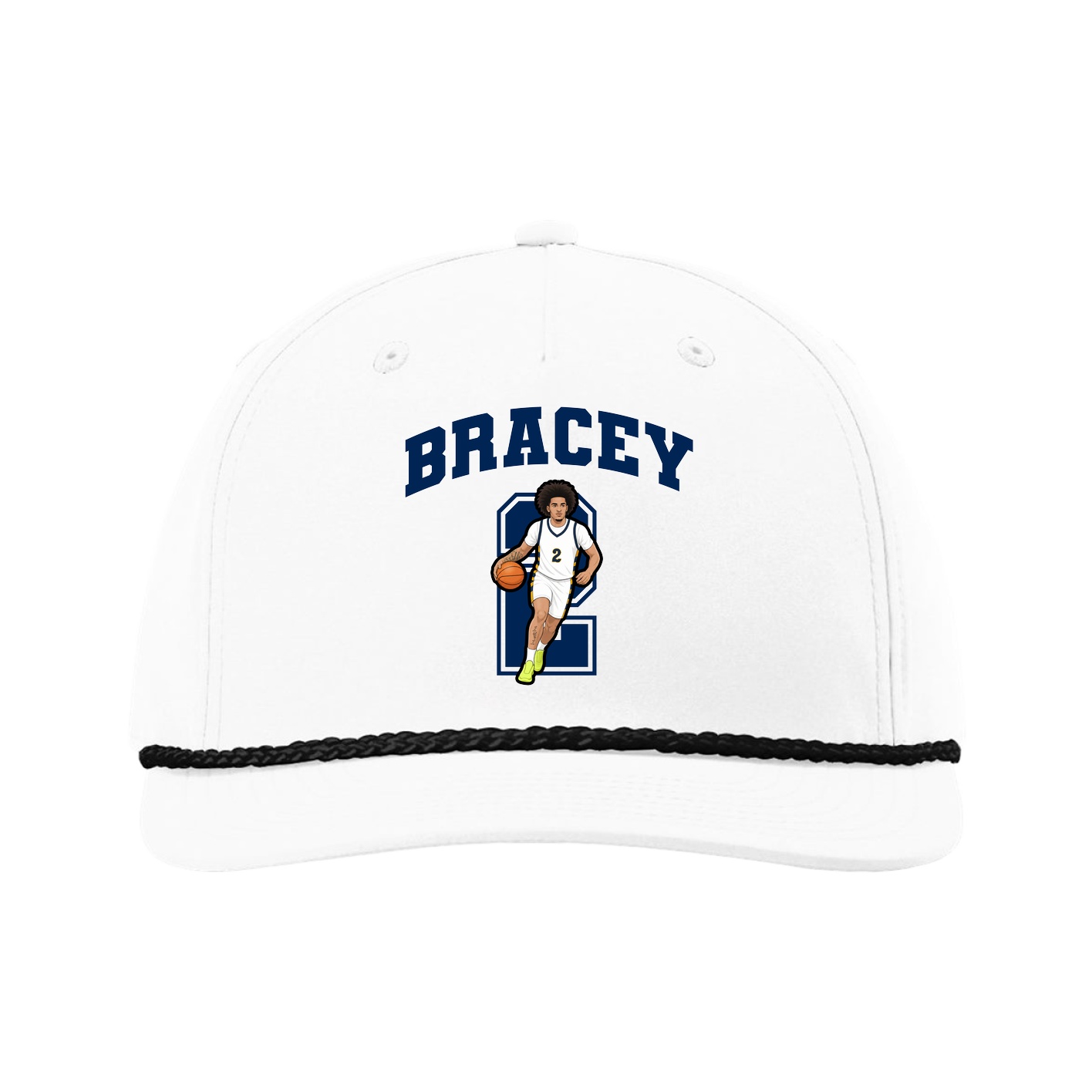 Five-Panel Classic Rope Cap — Number in White