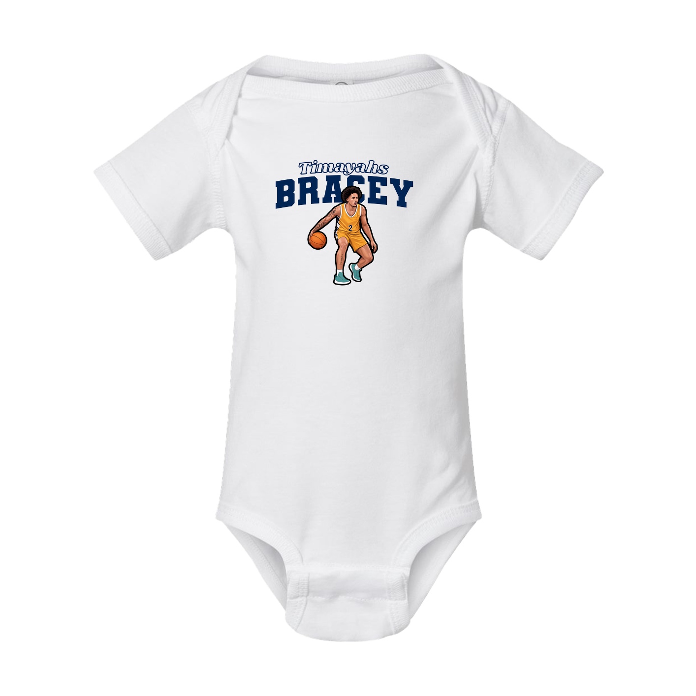 Baby Onesie — Name Arch in White