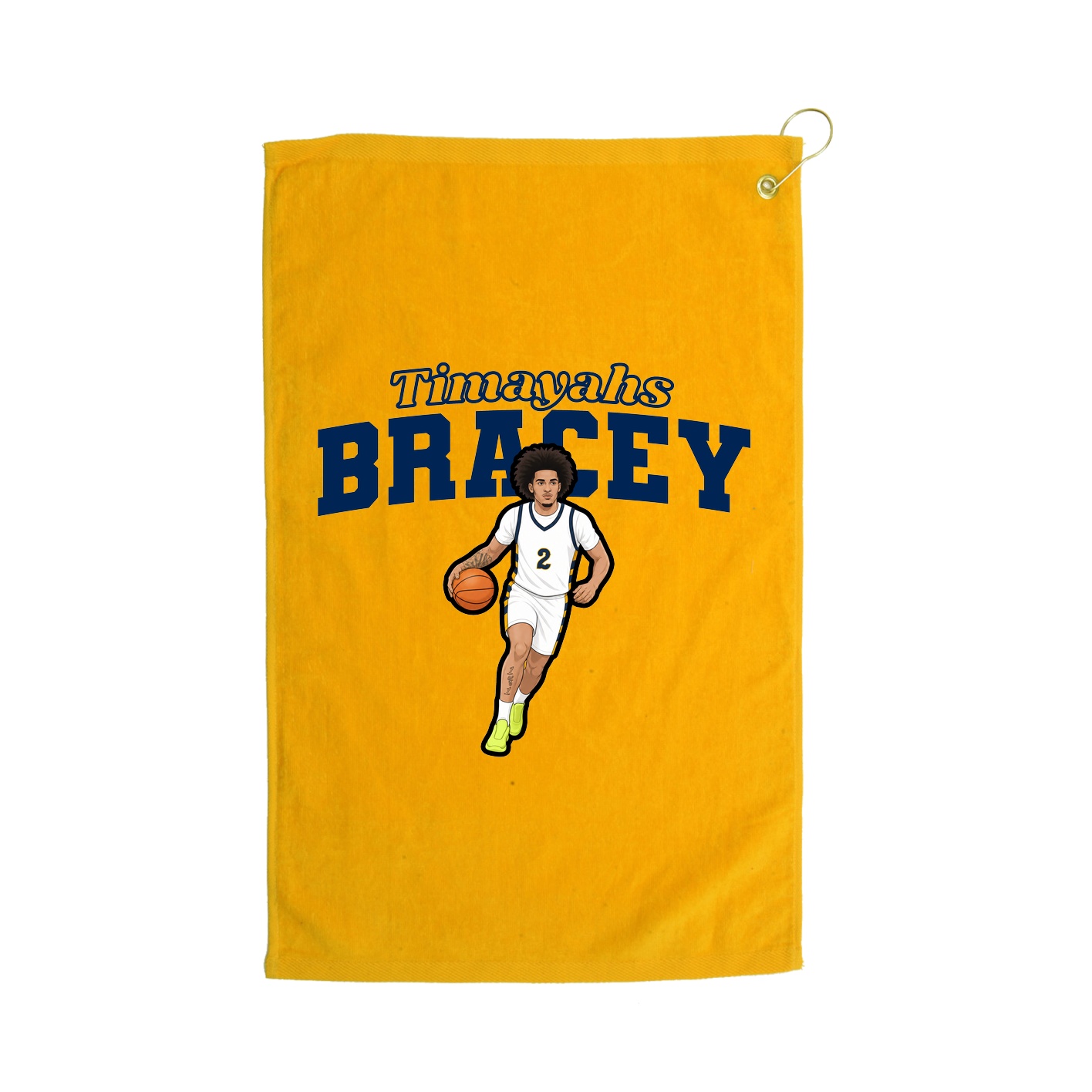Golf Towel — Name Arch in Gold