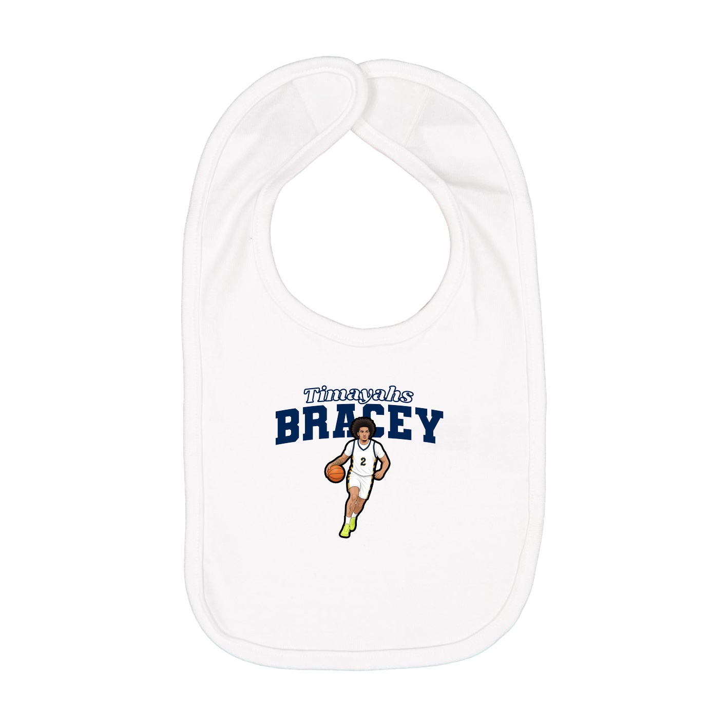 Infant Bib — Name Arch in White