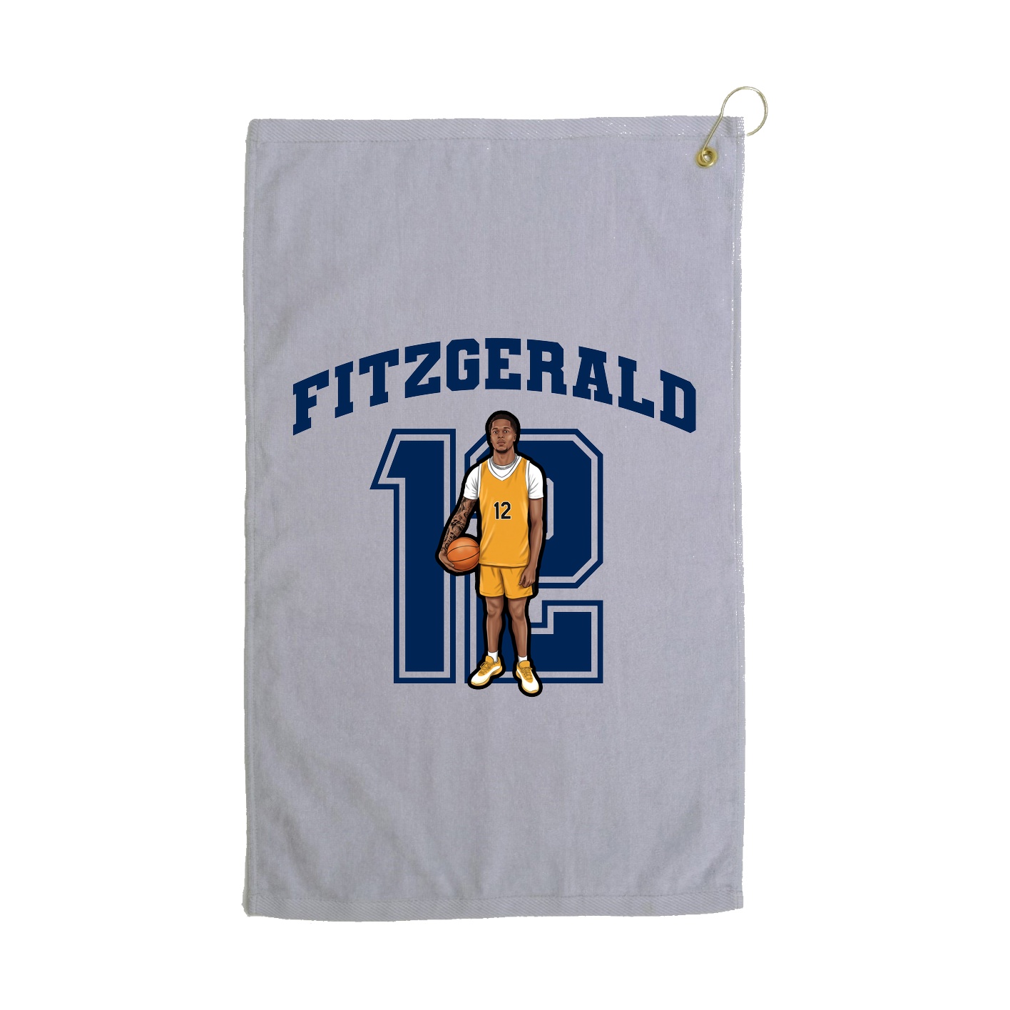 Golf Towel — Number in Grey
