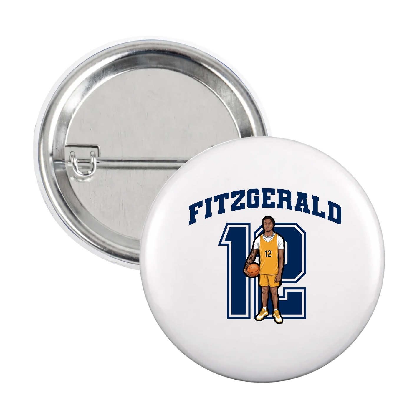 Game Day Button — Number in White
