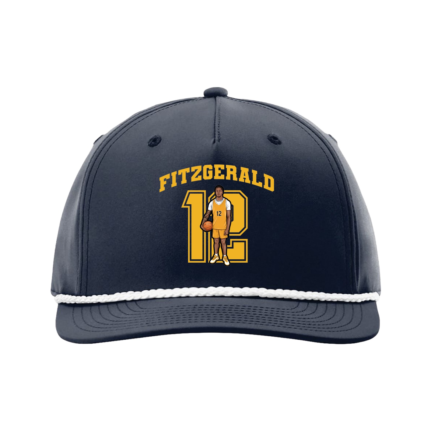 Five-Panel Classic Rope Cap — Number in Navy
