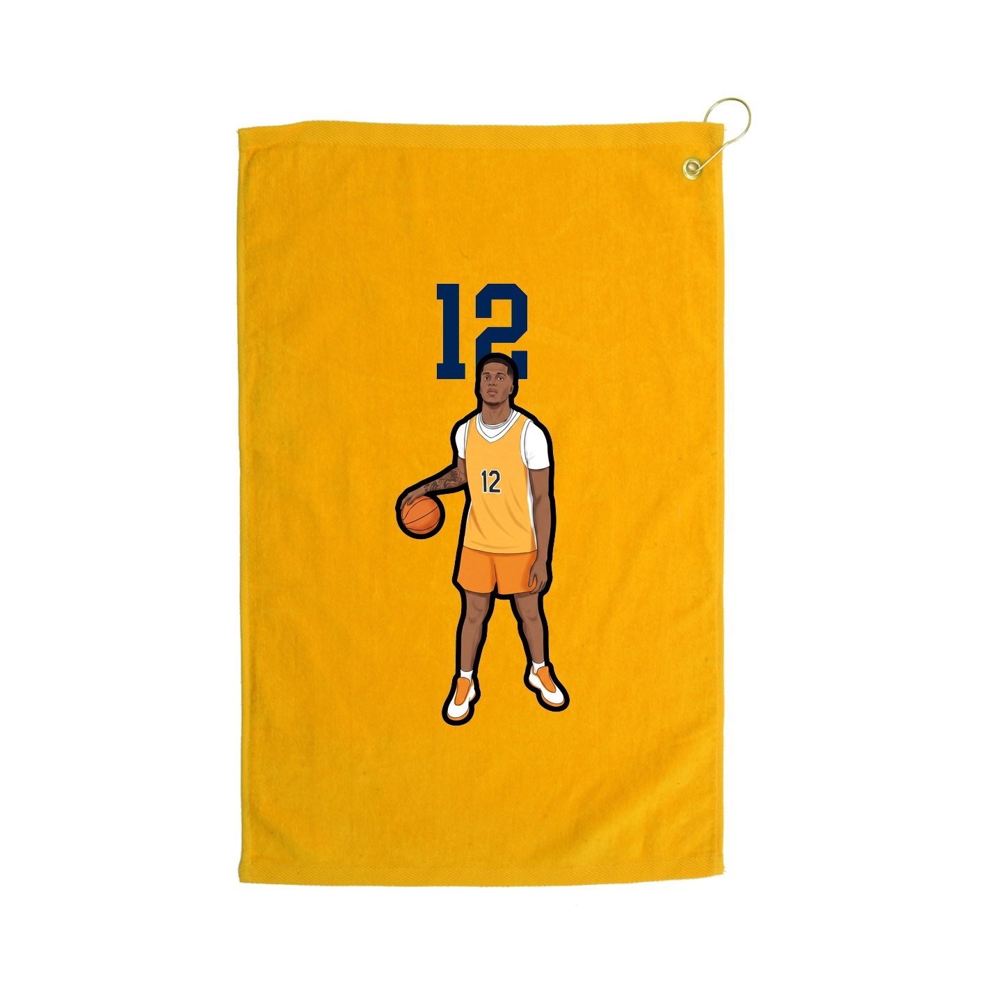 Golf Towel — Number Top in Gold