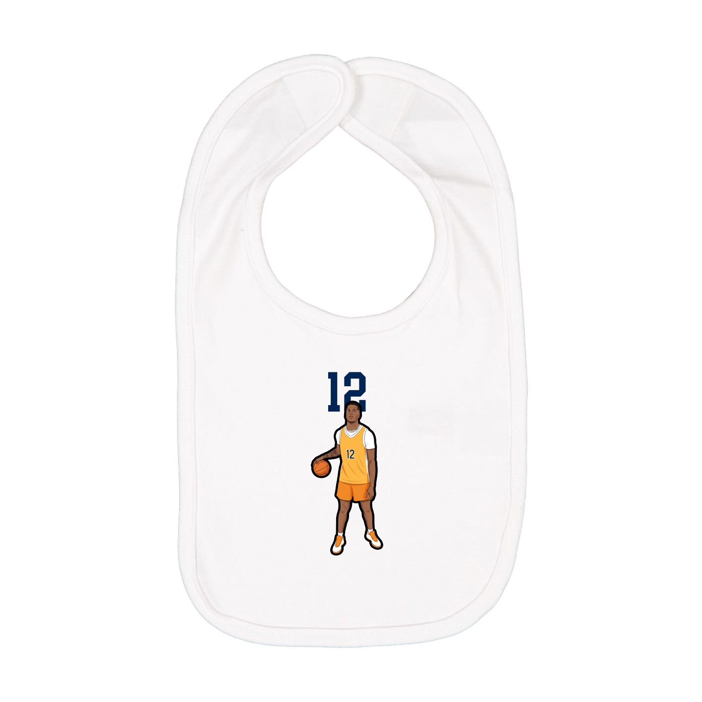 Infant Bib — Number Top in White