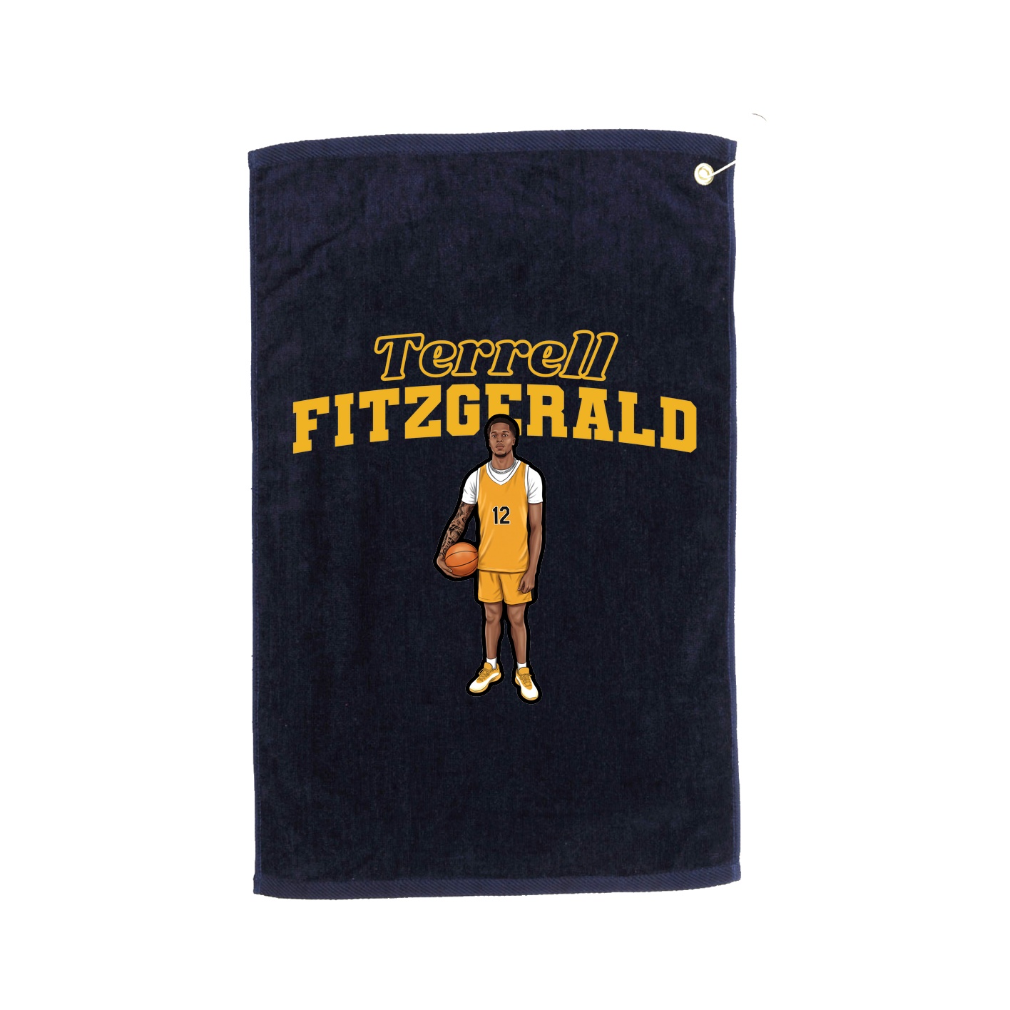 Golf Towel — Name Arch in Navy