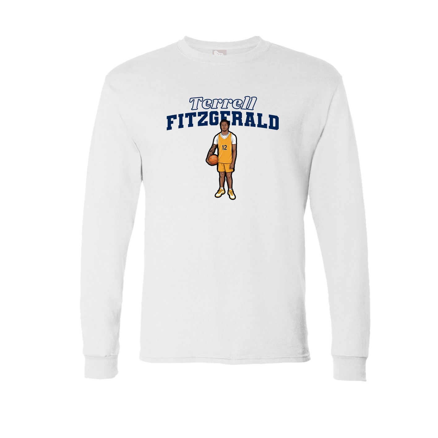 Long Sleeve Tee — Name Arch in White