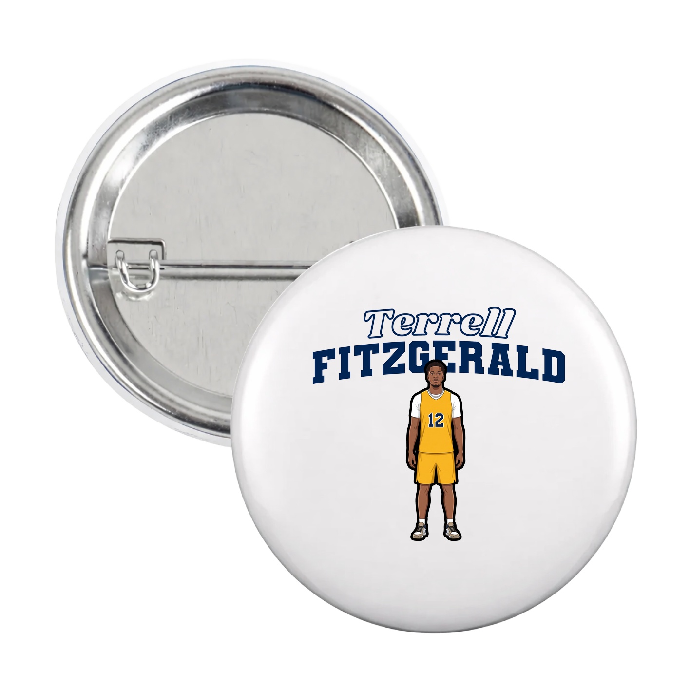 Game Day Button — Name Arch in White