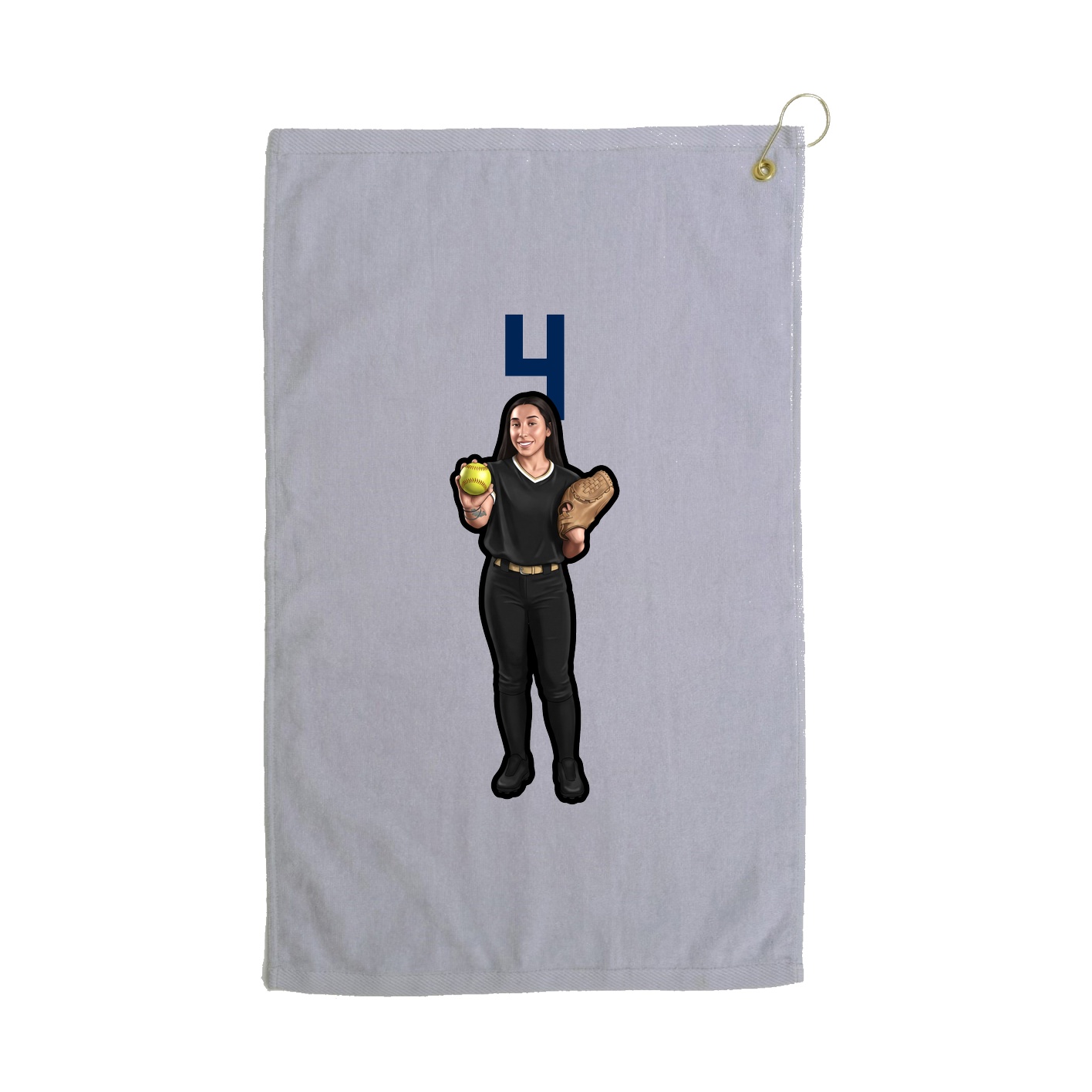 Golf Towel — Number Top in Grey
