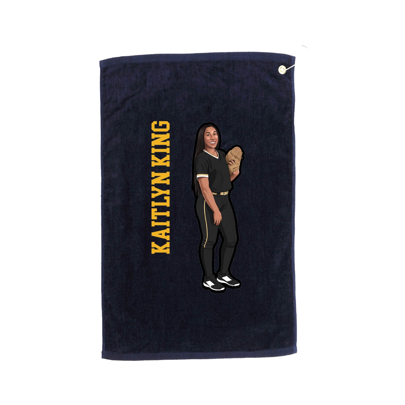 Golf Towel — Name Vertical in Navy