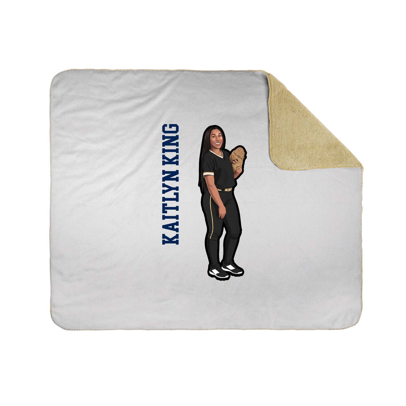 Throw Blanket — Name Vertical in White