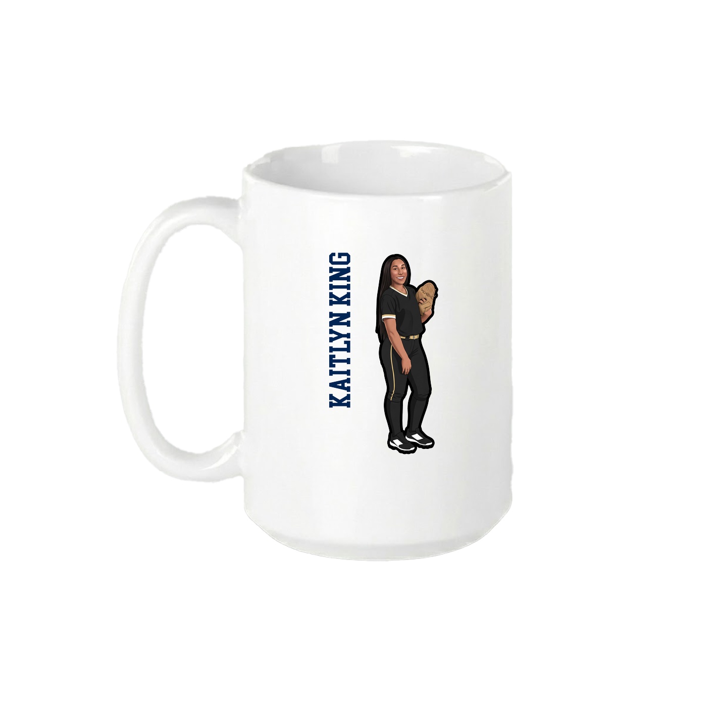 15oz Coffee Mug — Name Vertical in White