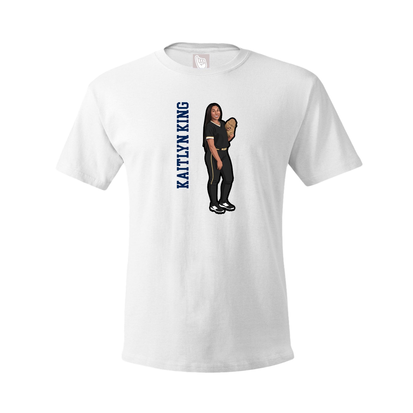 Youth Tee — Name Vertical in White