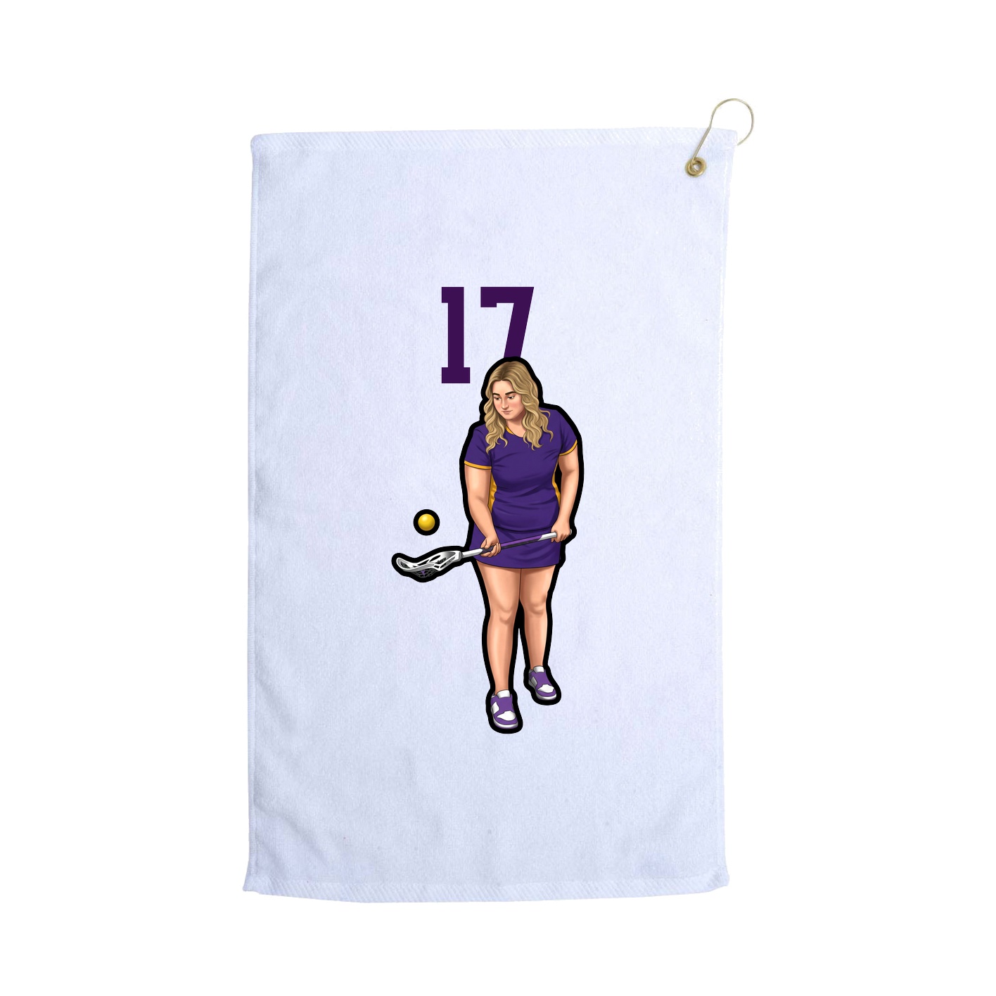 Golf Towel — Number Top in White