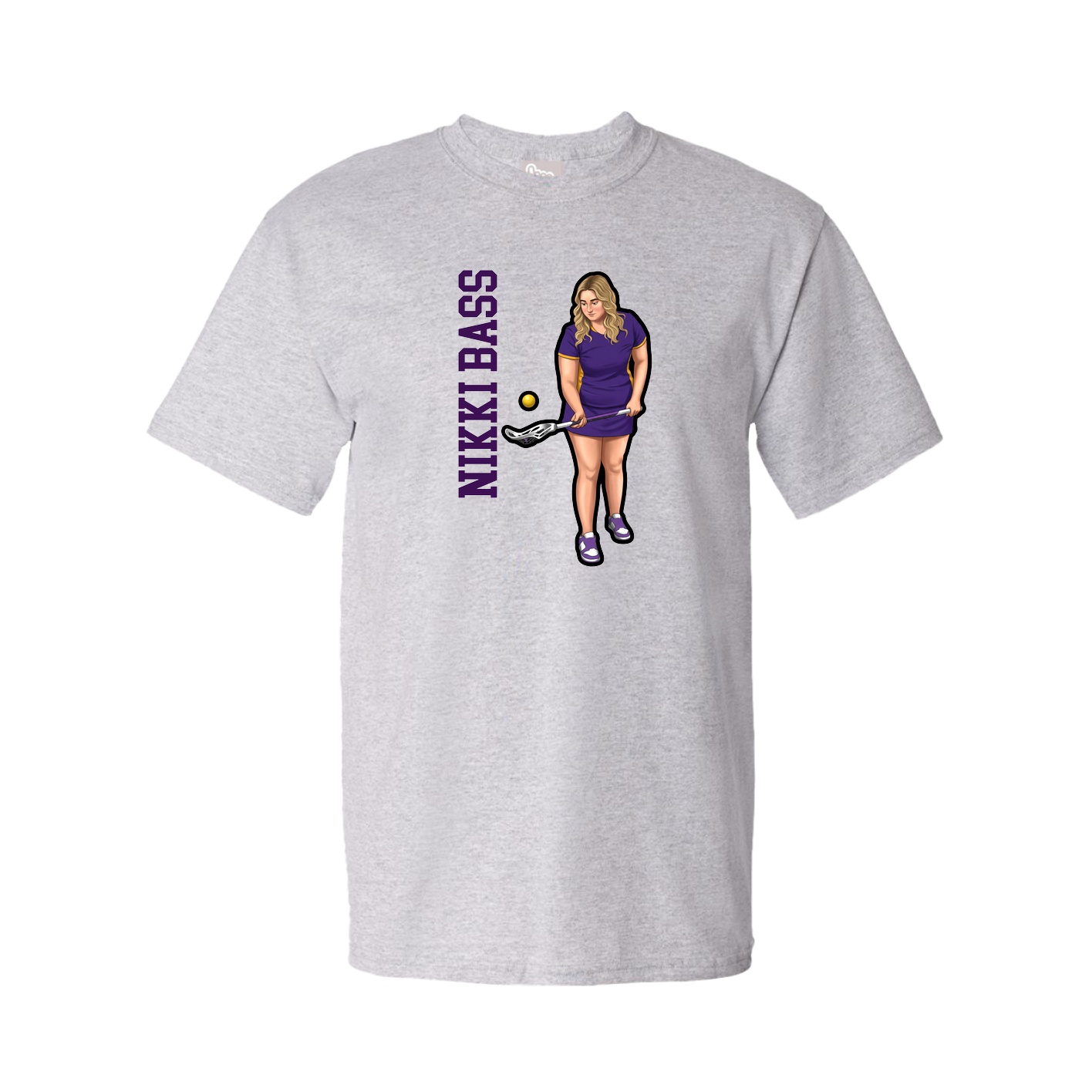 Youth Tee — Name Vertical in Grey