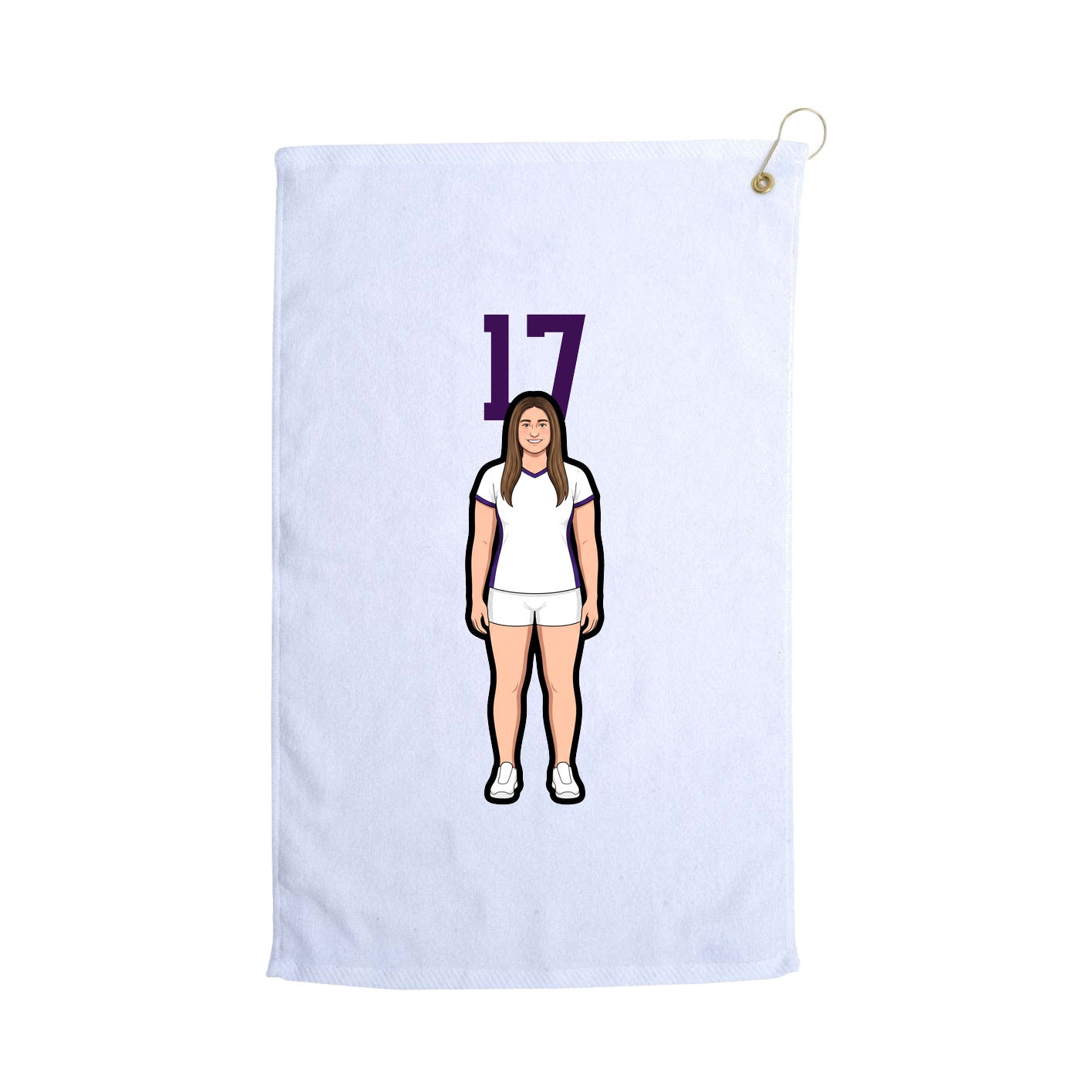 Golf Towel — Number Top in White