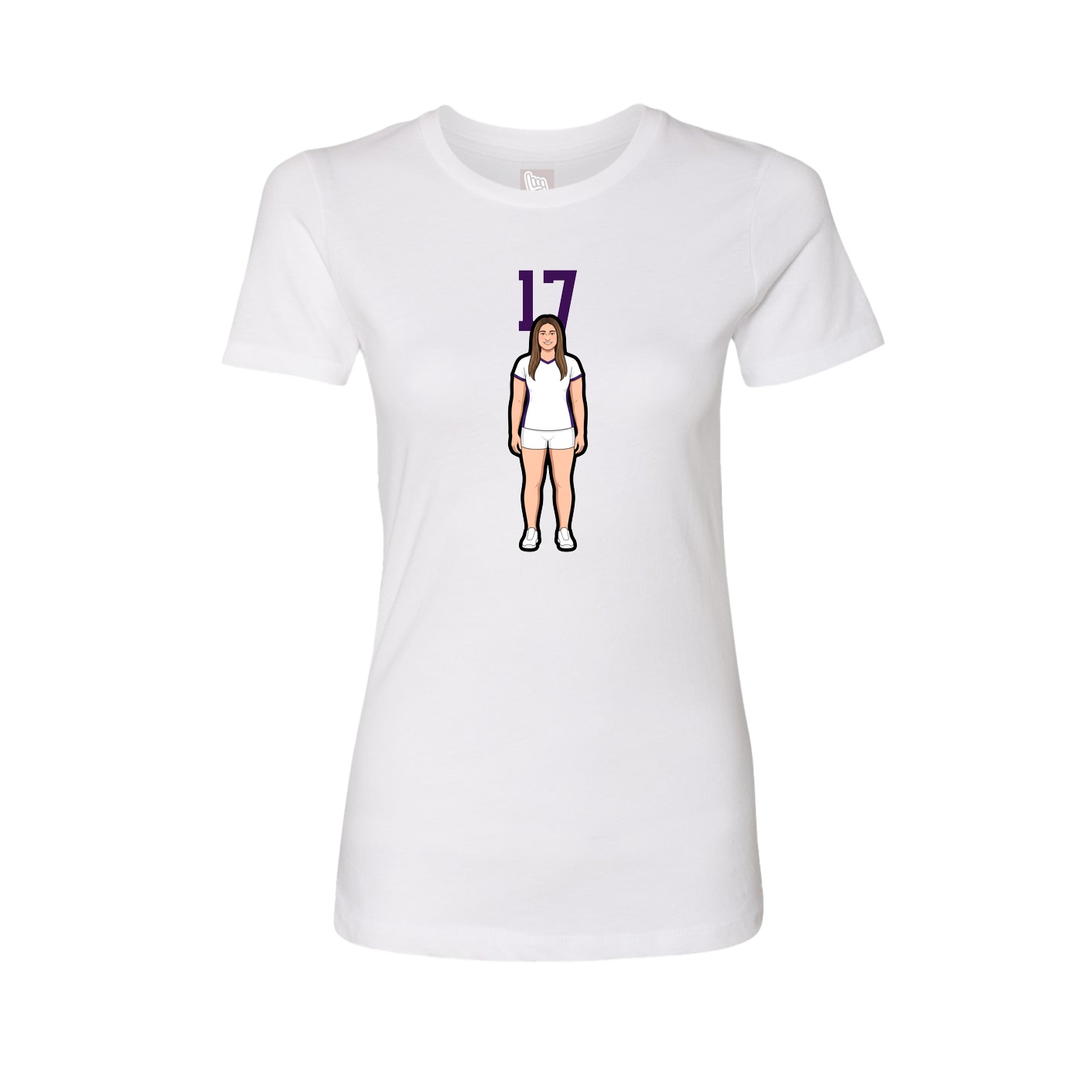 Fitted Women's Tee — Number Top in White