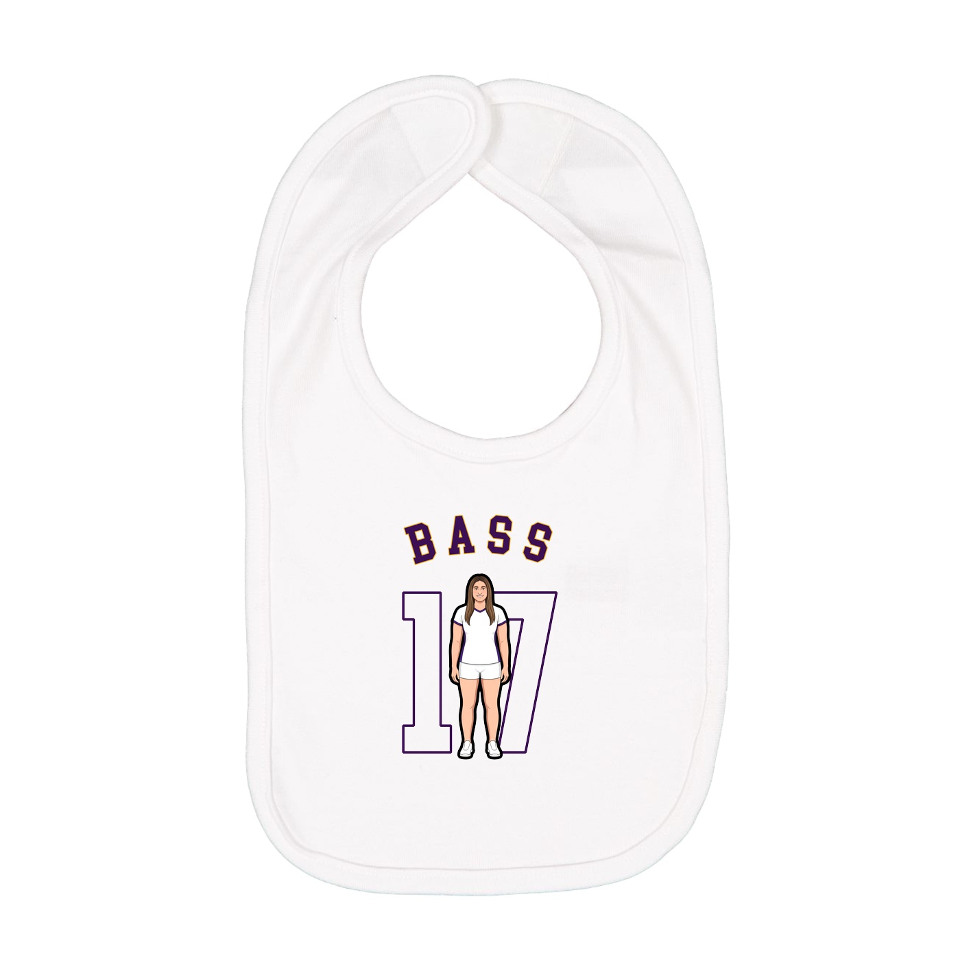 Infant Bib — Shirsey Arch in White