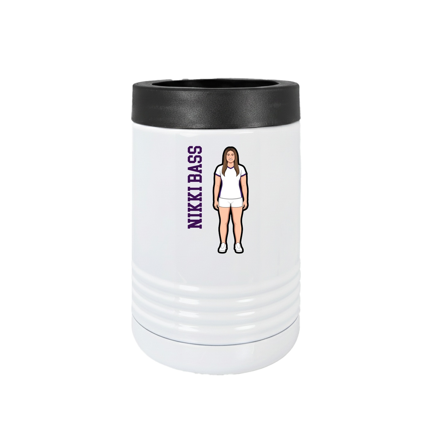Beverage Holder — Name Vertical in White