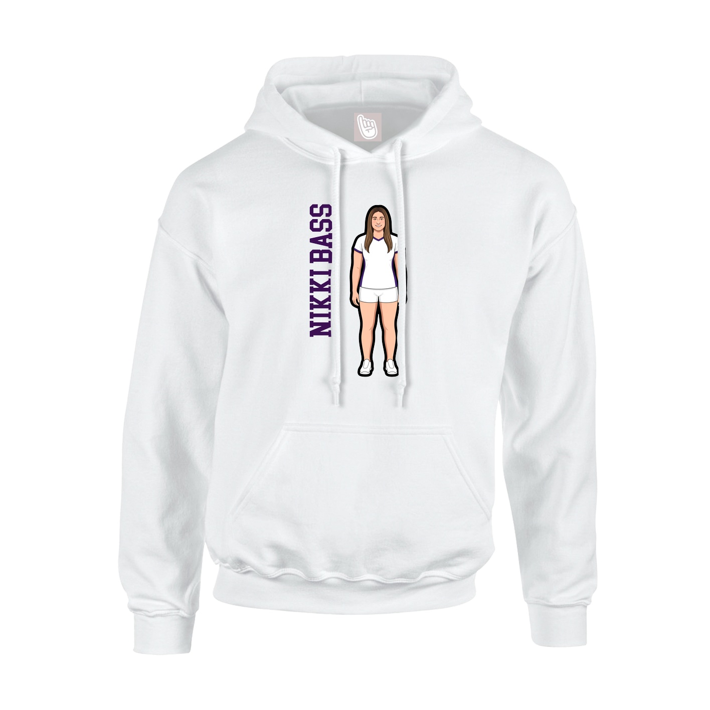 Youth Hoodie — Name Vertical in White