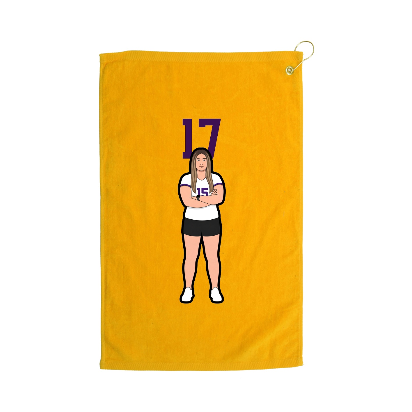 Golf Towel — Number Top in Gold