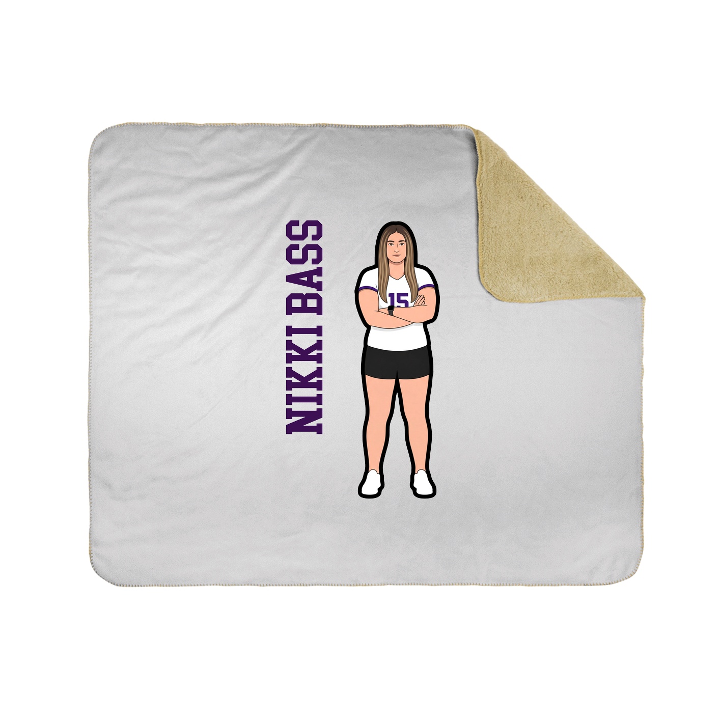 Throw Blanket — Name Vertical in White