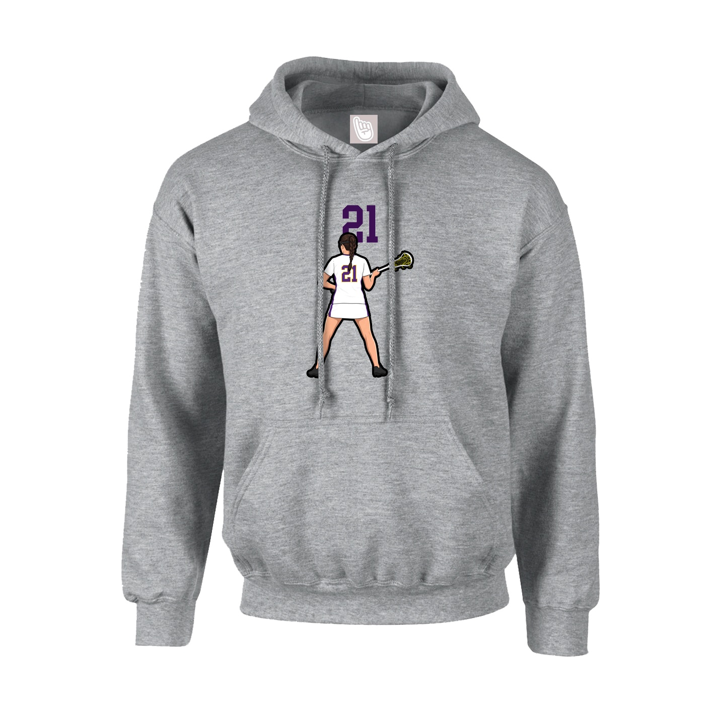 Hoodie — Number Top in Grey