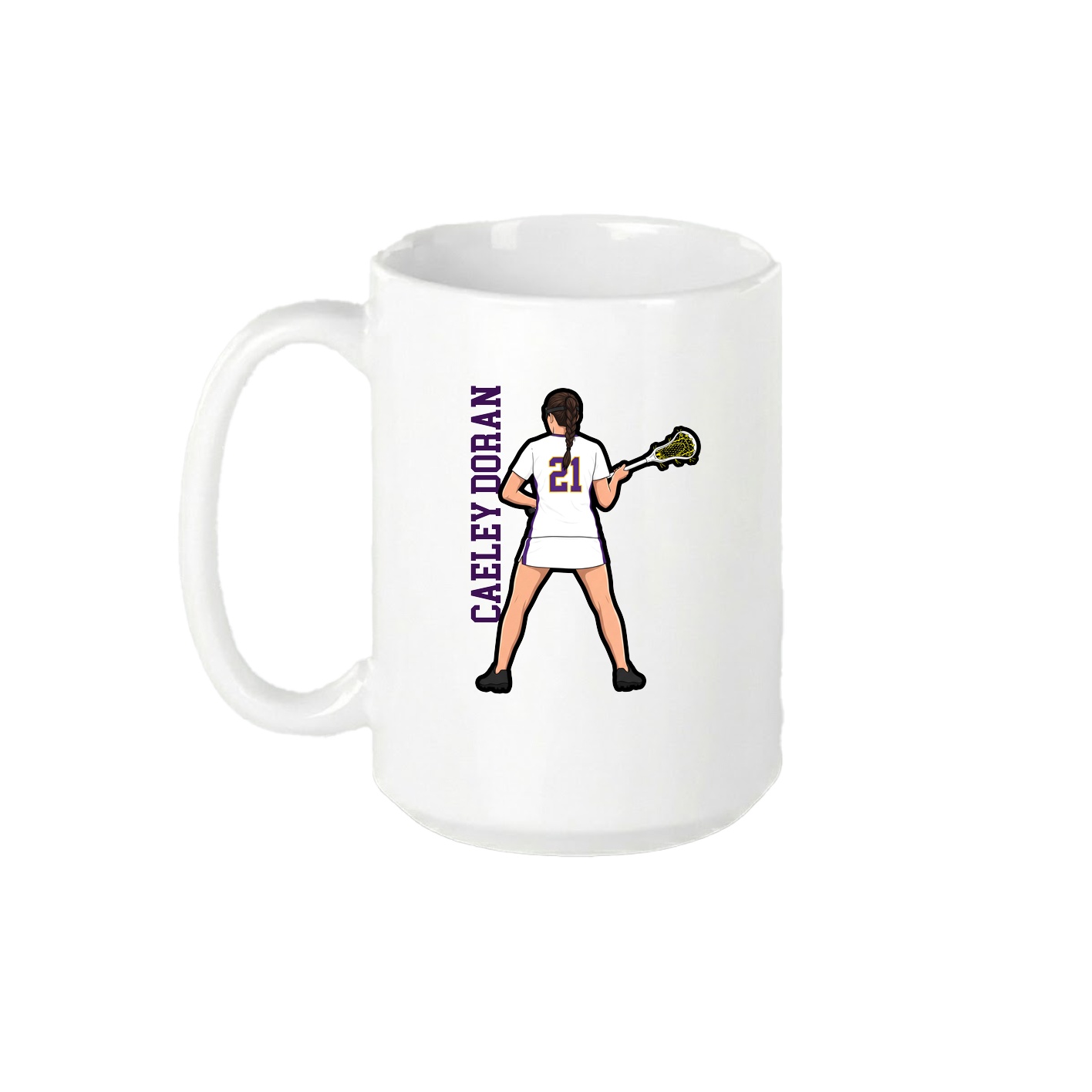 15oz Coffee Mug — Name Vertical in White