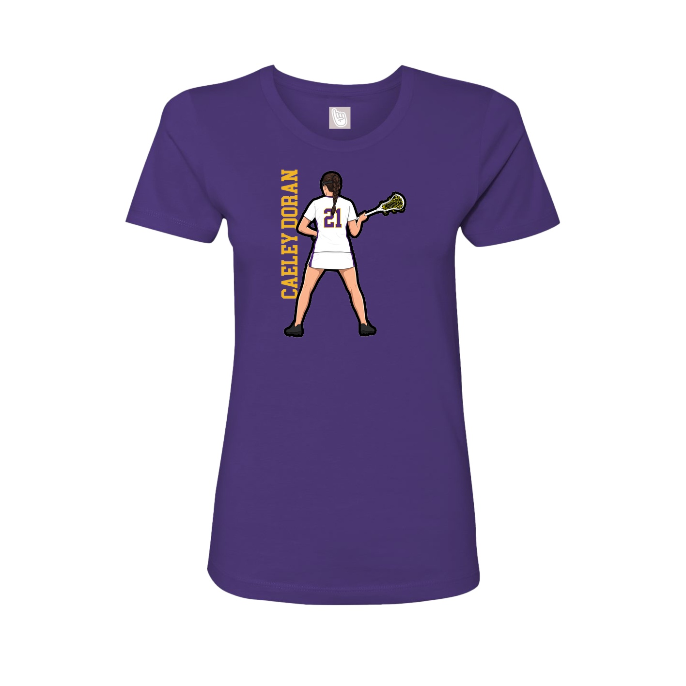 Womens Tee — Name Vertical in Purple