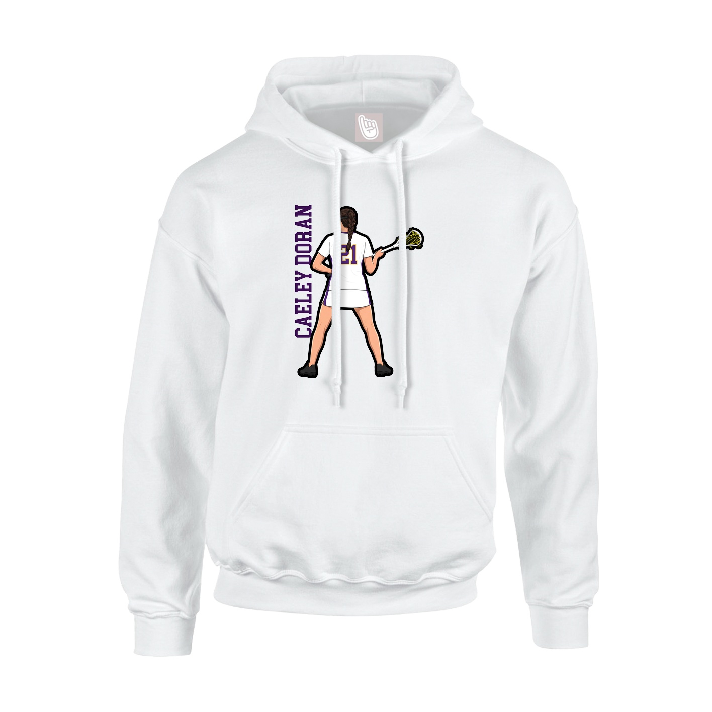 Hoodie — Name Vertical in White