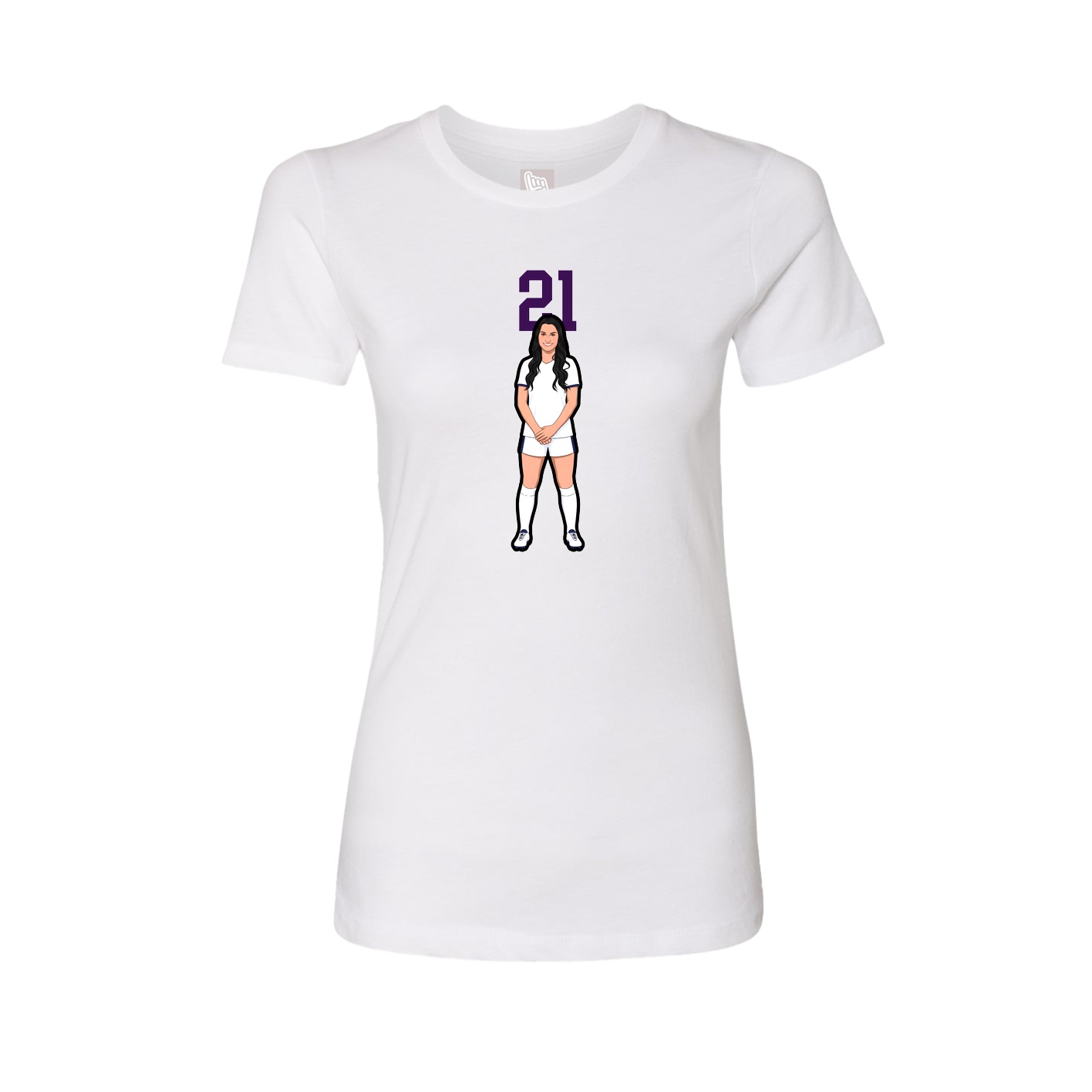 Fitted Women's Tee — Number Top in White